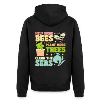 Plus d’abeilles aident à planter plus d’arbres Apiculteur I - Veste à capuche bio Premium Unisexe - noir - Dos - Nico (187cm)