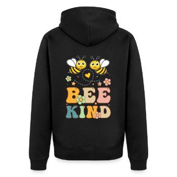 Bienenfreund Imker Imkerei - Unisex Premium Bio Zip Hoodie - Schwarz - Hinten - Nico (187cm)