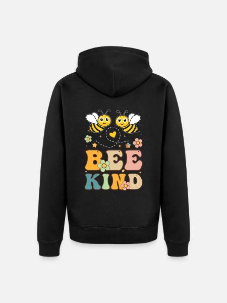 Bee Friend Beekeeper Beekeeping - Unisex Premium Organic Zip Hoodie - black