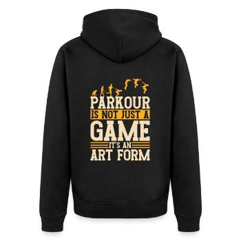 Le parkour n’est pas seulement un jeu de course à pied amateur de parkour - Veste à capuche bio Premium Unisexe - noir - Dos - Nico (187cm)