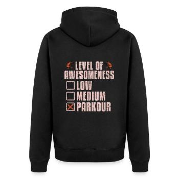 Parkour Niveau De Génialité Running Parkour Lover - Veste à capuche bio Premium Unisexe - noir - Dos - Nico (187cm)