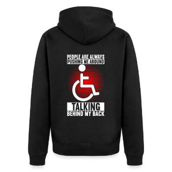 Personnes en fauteuil roulant Fauteuil roulant - Veste à capuche bio Premium Unisexe - noir - Dos - Nico (187cm)