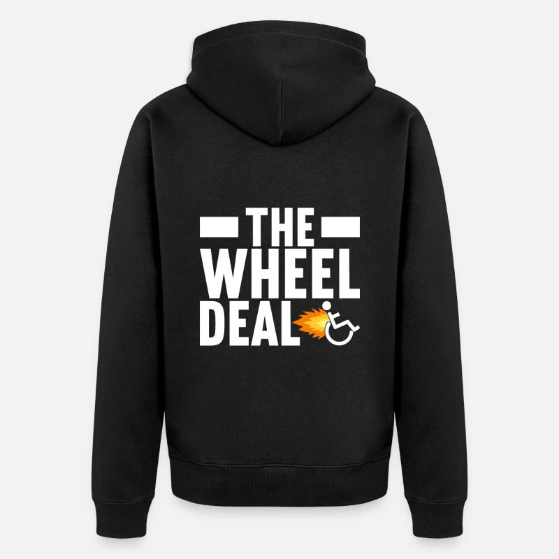 Rollstuhlfahrer Rollstuhl - Unisex Premium Bio Zip Hoodie - Schwarz