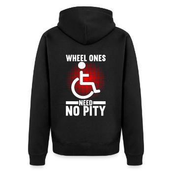 Personnes en fauteuil roulant Fauteuil roulant - Veste à capuche bio Premium Unisexe - noir - Dos - Nico (187cm)