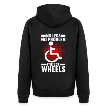Personnes en fauteuil roulant Fauteuil roulant - Veste à capuche bio Premium Unisexe - noir - Dos - Nico (187cm)