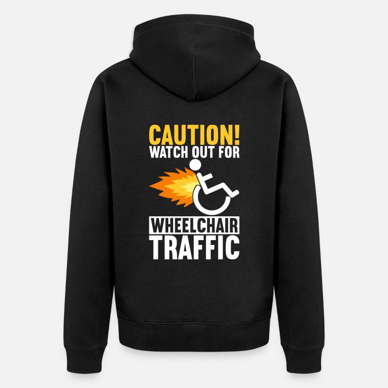 Rollstuhlfahrer Rollstuhl - Unisex Premium Bio Zip Hoodie - Schwarz