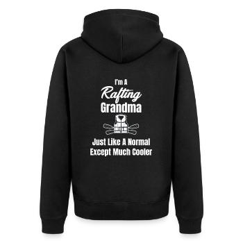 I raft granny like normal granny canoe - Unisex Premium Organic Zip Hoodie - black - Back - Nico (187cm)