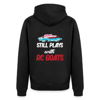 Toujours en train de jouer avec Rc Boats Captain Airboat - Veste à capuche bio Premium Unisexe - noir - Dos - Nico (187cm)