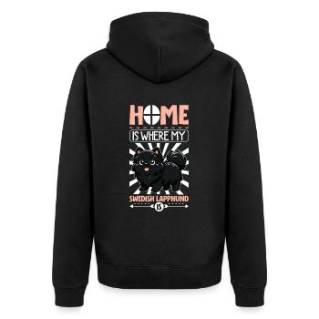 Accueil - Laponie suédoise - Veste à capuche bio Premium Unisexe - noir - Dos - Nico (187cm)