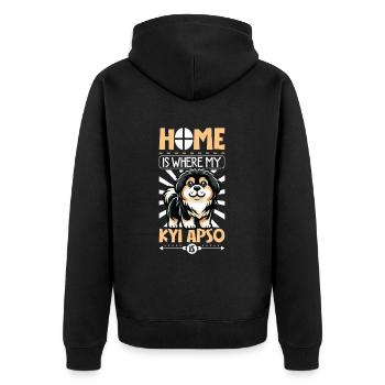Accueil - Kyi Apso tibétain - Veste à capuche bio Premium Unisexe - noir - Dos - Nico (187cm)