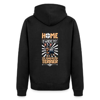 Home - Manchester Terrier - Unisex Premium Organic Zip Hoodie - black - Back - Nico (187cm)