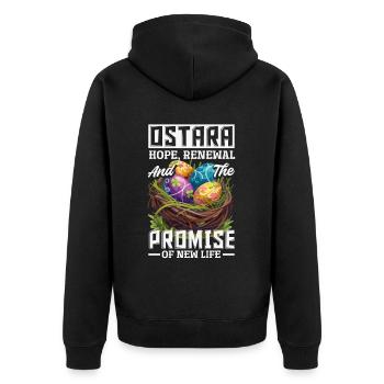 Pâques Eostre Printemps païen - Veste à capuche bio Premium Unisexe - noir - Dos - Nico (187cm)