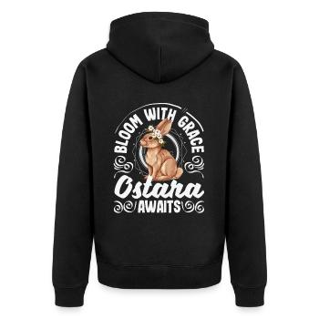 Easter Eostre Pagan Spring - Unisex Premium Organic Zip Hoodie - black - Back - Nico (187cm)