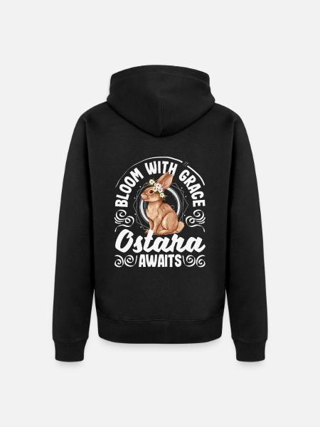 Easter Eostre Pagan Spring - Unisex Premium Organic Zip Hoodie - black