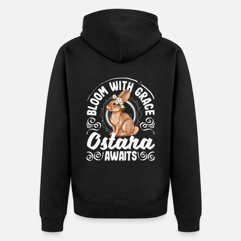 Easter Eostre Pagan Spring - Unisex Premium Organic Zip Hoodie - black