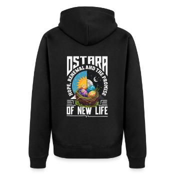 Easter Eostre Pagan Spring - Unisex Premium Organic Zip Hoodie - black - Back - Nico (187cm)