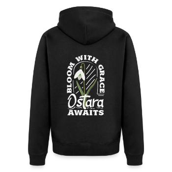 Easter Eostre Pagan Spring - Unisex Premium Organic Zip Hoodie - black - Back - Nico (187cm)