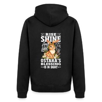 Easter Eostre Pagan Spring - Unisex Premium Organic Zip Hoodie - black - Back - Nico (187cm)