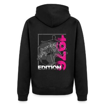 Édition limitée 1976 Édition limitée Football - Veste à capuche bio Premium Unisexe - noir - Dos - Nico (187cm)