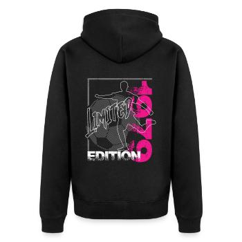 Limited Edition 1979 Limited Edition Football - Unisex Premium Organic Zip Hoodie - black - Back - Nico (187cm)