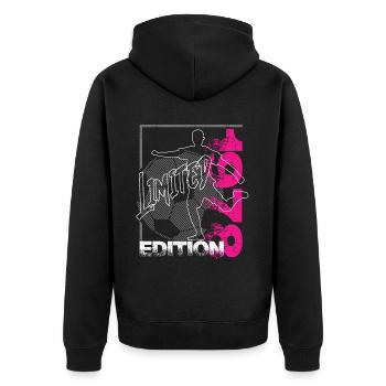 Limited Edition 1978 Limited Edition Football - Unisex Premium Organic Zip Hoodie - black - Back - Nico (187cm)