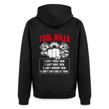 Tuning Autoliebhaber Reparieren Autos Mechaniker D - Unisex Premium Bio Zip Hoodie - Schwarz - Hinten - Nico (187cm)
