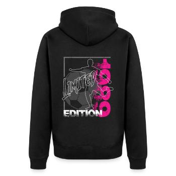 Limited Edition 1989 Limited Edition Football - Unisex Premium Organic Zip Hoodie - black - Back - Nico (187cm)