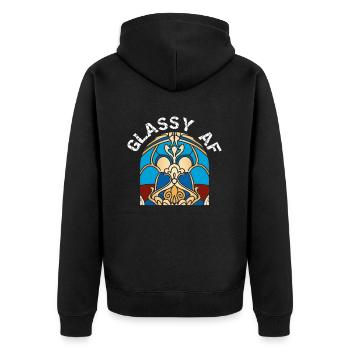Lustiger Buntglas-künstler - Unisex Premium Bio Zip Hoodie - Schwarz - Hinten - Nico (187cm)