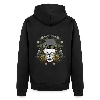 Crâne Crâne Crâne Nature Horreur Halloween - Veste à capuche bio Premium Unisexe - noir - Dos - Nico (187cm)