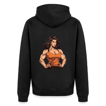 Femme Fitness Muscles Gym Fille - Veste à capuche bio Premium Unisexe - noir - Dos - Nico (187cm)