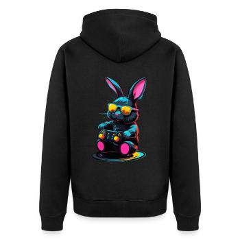 Easter Bunny Gamer Iconic Easter Gaming - Unisex Premium Organic Zip Hoodie - black - Back - Nico (187cm)