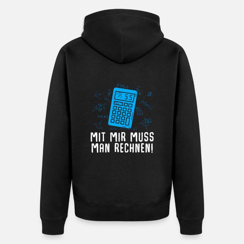 Mathe Mathematik Lehrer Rechner - Unisex Premium Bio Zip Hoodie - Schwarz