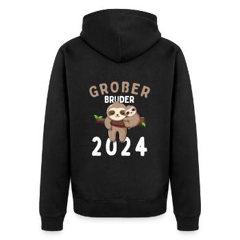 Paresseux grand frère 2024 - Veste à capuche bio Premium Unisexe - noir - Dos - Nico (187cm)