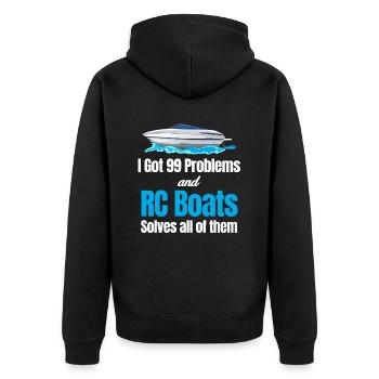 J’ai 99 problèmes et rc boot les résout tous - Veste à capuche bio Premium Unisexe - noir - Dos - Nico (187cm)