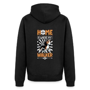 Home - Treeing Walker Coonhound - Unisex Premium Organic Zip Hoodie - black - Back - Nico (187cm)