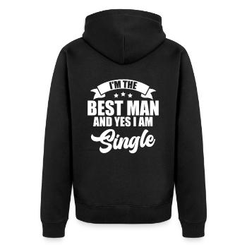 Bachelorette Hen Party Gift - Unisex Premium Organic Zip Hoodie - black - Back - Nico (187cm)