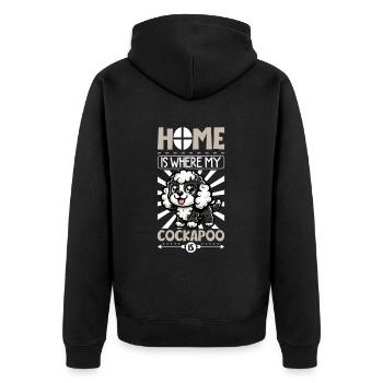 Accueil - Cockapoo - Veste à capuche bio Premium Unisexe - noir - Dos - Nico (187cm)