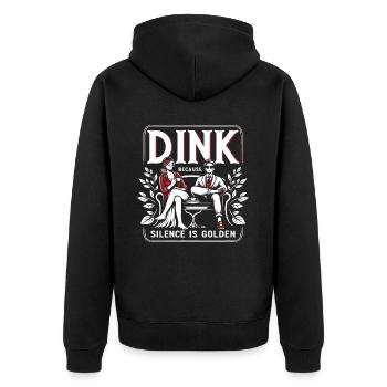Doppeltes Einkommen Keine Kinder Ehe Ehepaar DINK - Unisex Premium Bio Zip Hoodie - Schwarz - Hinten - Nico (187cm)