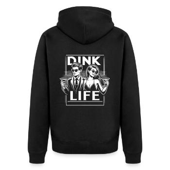Doppeltes Einkommen Keine Kinder Ehe Ehepaar DINK - Unisex Premium Bio Zip Hoodie - Schwarz - Hinten - Nico (187cm)