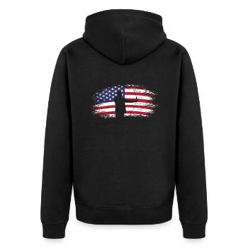 Tir à l’arc Amérique États-Unis - Veste à capuche bio Premium Unisexe - noir - Dos - Nico (187cm)