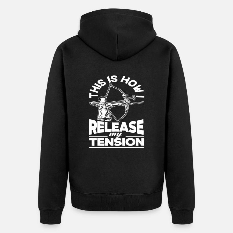 Jeu de mots arc arc - Veste à capuche bio Premium Unisexe - noir