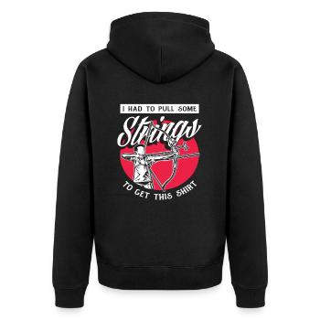 Bow Pun Sportsman Archer - Unisex Premium Organic Zip Hoodie - black - Back - Nico (187cm)