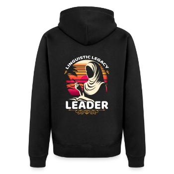 Arabic Language Teacher Profession Arabic Alphabet - Unisex Premium Organic Zip Hoodie - black - Back - Nico (187cm)