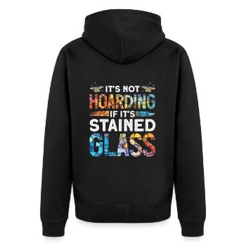 Lustiger Buntglas-künstler - Unisex Premium Bio Zip Hoodie - Schwarz - Hinten - Nico (187cm)