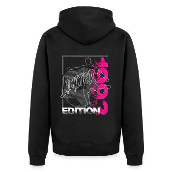 Limited Edition 1993 Limited Edition Football - Unisex Premium Organic Zip Hoodie - black - Back - Nico (187cm)