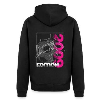 Limited Edition 2009 Limited Edition Football - Unisex Premium Organic Zip Hoodie - black - Back - Nico (187cm)
