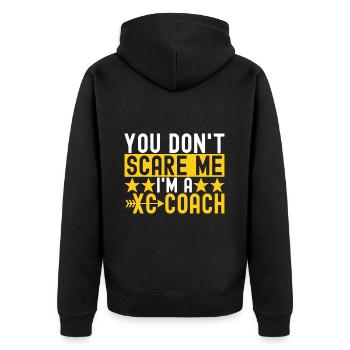 XC Running Lauf Läufer Cross Country - Unisex Premium Bio Zip Hoodie - Schwarz - Hinten - Nico (187cm)
