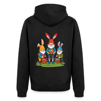 Pâques nordique Gnome lapin de Pâques mignon - Veste à capuche bio Premium Unisexe - noir - Dos - Nico (187cm)