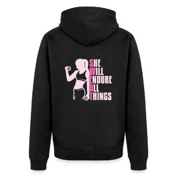 Haltérophilie Haltérophile Sweat - Veste à capuche bio Premium Unisexe - noir - Dos - Nico (187cm)