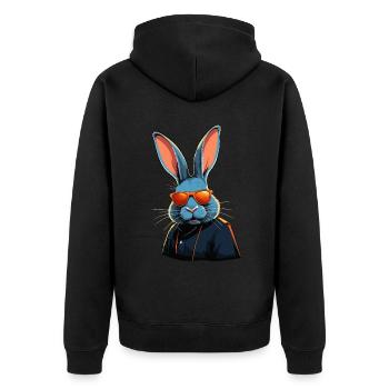Iconic Dad Bunny Easter Bunny Streetwear Dad - Unisex Premium Organic Zip Hoodie - black - Back - Nico (187cm)